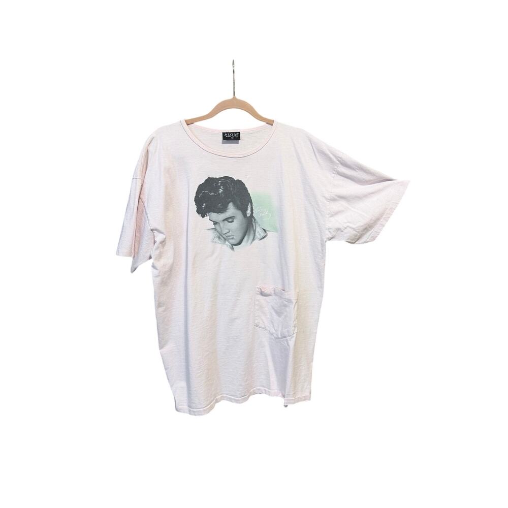 vintage alore baby pink elvis presley one size shirt sleep top USA made